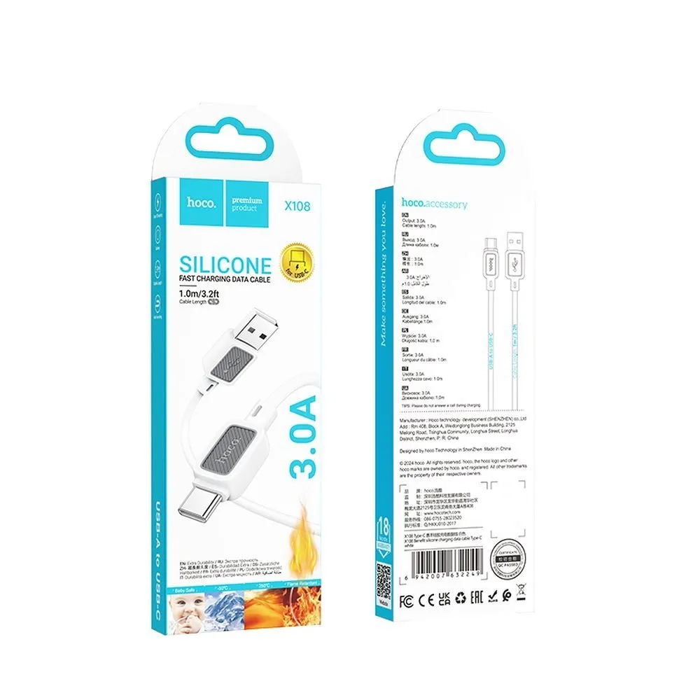 kabel-usb-a-do-usb-c-hoco-3a-1-m-x108-bialy