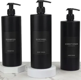 minimalistyczny-dozownik-do-mydla-i-balsamu-500-ml-czarny-zestaw-3-szt