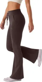 reoria-damskie-legginsy-sportowe-do-jogi-szerokie-nogawki-dzwony-brazowe-xl
