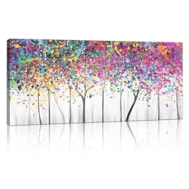 obraz-na-plotnie-abstrakcyjny-duzy-kolorowe-farby-drzewa-120-x-50-cm