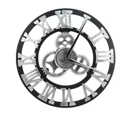 srebrny-zegar-scienny-drewniany-retro-rzymski-cichy-mechanizm-40-6-cm
