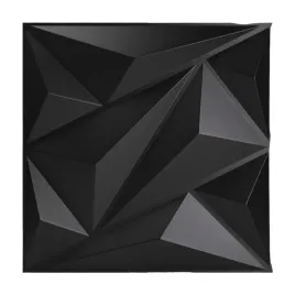 panele-scienne-3d-dekoracyjne-teksturowane-diament-12-sztuk-czarne-50x50-cm