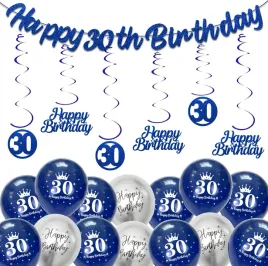 zestaw-dekoracji-na-30-urodziny-girlanda-balony-komplet-niebiesko-srebrny