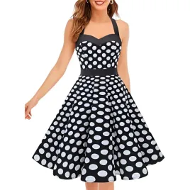 damska-sukienka-koktajlowa-midi-retro-lata-50-vintage-czarna-w-kropki-xxl