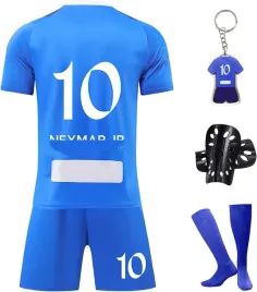 dzieciecy-stroj-pilkarski-z-numerem-10-komplet-zestaw-niebieski-150-155-cm