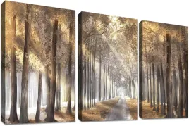 obraz-scienny-drewniana-rama-dekoracja-3-sztuki-40x60-cm-sloneczny-las