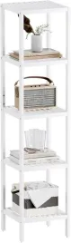smibuy-regal-polka-lazienkowa-bambusowy-147-cm-5-poziomowy-organizer-bialy