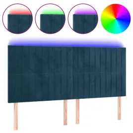 led-zaglowek-180x5x118-128-cm-ciemnoniebieski-aksamit