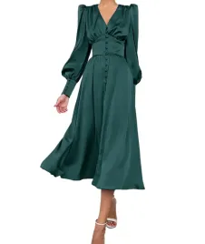 damska-sukienka-maxi-dluga-satynowa-elegancka-vintage-ciemnozielona-xs