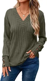 dokotoo-sweter-damski-z-dlugim-rekawem-dekolt-w-serek-elegancki-zielony-l