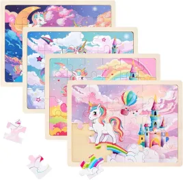 drewniane-puzzle-dla-dzieci-dziewczynek-zestaw-4-sztuki-wzor-jednorozec