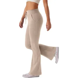 damskie-legginsy-dzwony-spodnie-do-jogi-cwiczen-treningowe-bezowe-m