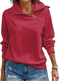 keboruila-damska-bluza-bez-kaptura-elegancka-wysoki-kolnierz-czerwona-xl