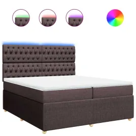 lozko-kontynentalne-z-oswietleniem-led-200x200-cm-ciemny-braz-bial