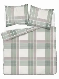posciel-z-perkalu-220x200-zielono-bezowa-w-krate-soft-garden