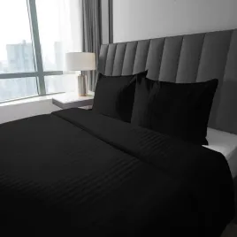posciel-adamaszkowa-160x200-czarna-jednobarwna-paski-1cm-pure