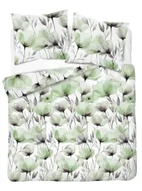 posciel-180x200-biala-w-akwarelowe-zielone-kwiaty-floral-harmony