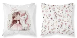 poszewka-dziecieca-40x40-z-jednorozcem-i-dziewczynka-biala-sweet-dreams