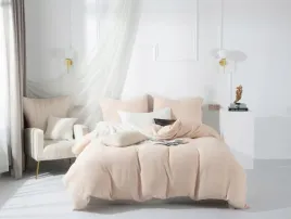 posciel-bawelniana-160x200-muslin-bezowa-jednobarwna