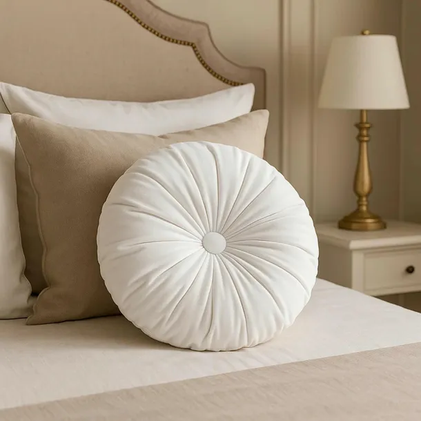 poduszka-40-cm-soft-biala-welurowa-okragla-grubosc-poduszki-10-cm