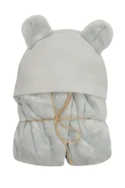kocyk-koala-muslin-95x95-szary-z-jasnym-kapturkiem