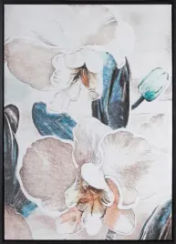 obraz-50x70-bezowy-niebieski-kwiaty