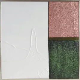 obraz-80x80-bialy-zielony-prostokaty-recznie-malowany-na-plotnie
