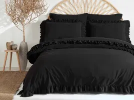 posciel-160x200-czarna-z-falbanka-jednobarwna-w-pudelku-stonewashed-black