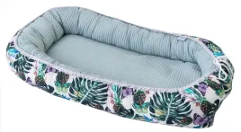 gniazdko-niemowlece-prestige-kokon-55x80-liscie-zielone-otulacz-dwustronny