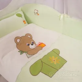 posciel-100x135-bears-misiaczki-jasno-zielona-z-ochraniaczem-babymatex