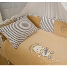 posciel-100x135-best-friend-swinka-paseczki-z-ochraniaczem-babymatex