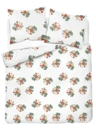 posciel-satynowa-220x200-biala-w-drobne-bukiety-czerwono-bezowych-roz