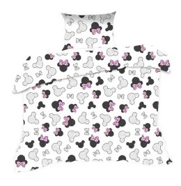posciel-110x140-myszka-biala-czarna-rozowe-kokardki-kids-z-poszewka-40x60