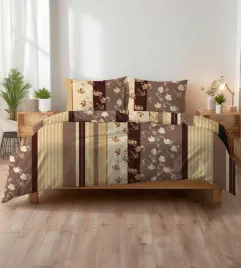 posciel-z-kory-200x220-brazowo-bezowa-w-pasy-i-kwiaty-kora-home