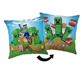 poduszka-dziecieca-40x40-minecraft-pospiech-creepera-niebieska-zielona