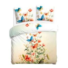 posciel-satynowa-220x200-kwiaty-motyle-kremowa-rozowa-satynlove-premium