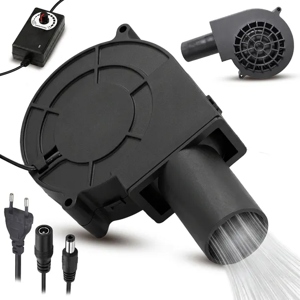 WENTYLATOR TURBINOWY DMUCHAWA Z REGULACJĄ OBROTÓW 12V 230V 97x94mm 6000 RPM