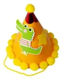 czapeczka-urodzinowa-z-pomponami-dinozaur