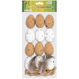jajka-styropianowe-nakrapiane-55cm-z-piorkami-i-paskami-papierowymi-12-szt