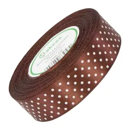 wstazka-satynowa-w-biale-kropki-25-mm-23-m-brazowa-tasiemka