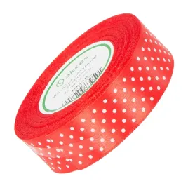 wstazka-satynowa-w-biale-kropki-25-mm-23-m-brzoskwiniowa-tasiemka