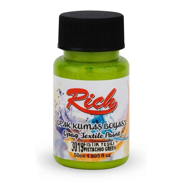 Farba do tkanin Rich 50ml pistacjowa akrylowa do malowania ubrań