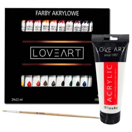 farby-akrylowe-loveart-24x12ml-farba-biala-200ml-pedzel-malarski-rozmiar-0