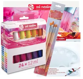 farby-akrylowe-24x12ml-talens-artcreation-pedzle-paleta-blok-do-akryli
