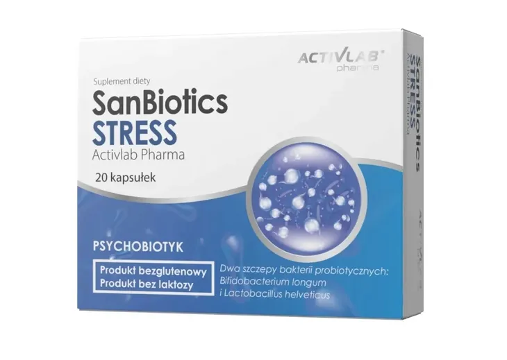 ACTIVLAB SANBIOTICS STRESS 20 KAPSUŁEK PROBIOTYK NA PROBLEMY JELIT NA STRES