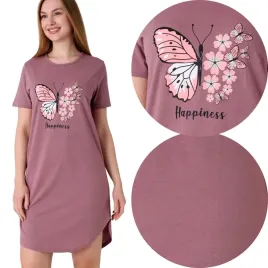koszula-nocna-damska-bawelniana-krotki-rekaw-domowe-podomka-wygodne