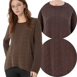 brazowy-sweter-damski-bawelniane-klasyczne-swetry-dlugi-rekaw-na-jesien