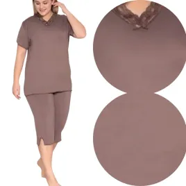 pizama-damska-dwuczesciowa-wiskoza-krotki-rekaw-3-4-spodnie-plus-size