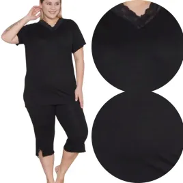 pizama-damska-dwuczesciowa-wiskoza-krotki-rekaw-3-4-spodnie-plus-size