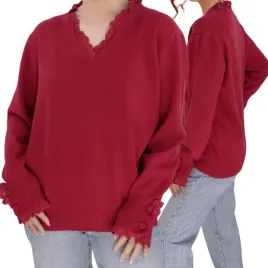 czerwony-sweter-damski-wiskoza-eleganckie-modne-dlugi-rekaw